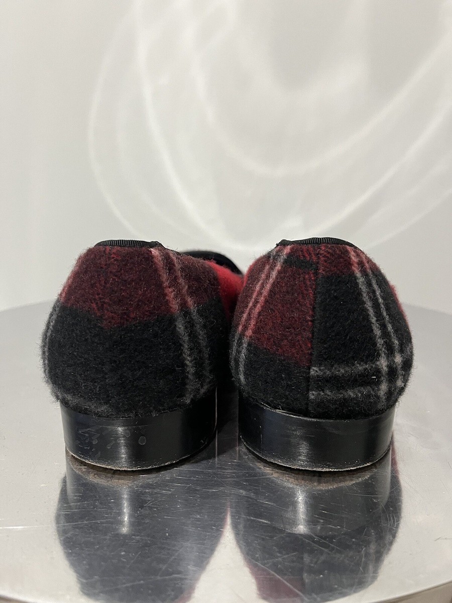 Ralph Lauren Men\'s Plaid Wool Embroidered Crest Slippers Made in Italy RALPH LAUREN COLLECTION CRESTED PLAID WOOL TARTAN COLLIS  main image 2