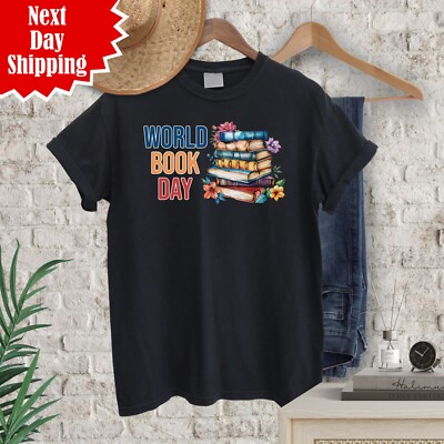 Nationaler Welttag des Buches T-Shirt bedruckt Zeitschriften Buch Roman Lesen Unisex Top