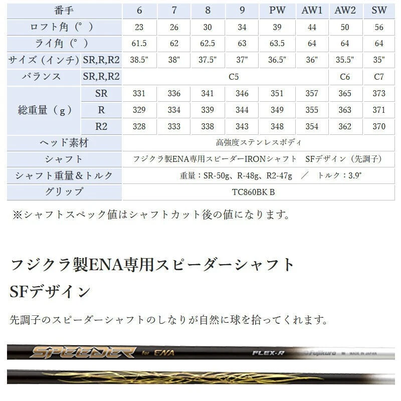 Sale ! ENA Golf Japan Magic Wand SF Iron Set #6,7,8,9,Pw,Aw1,Aw2,Sw 8 Irons SR - Image 3 of 4