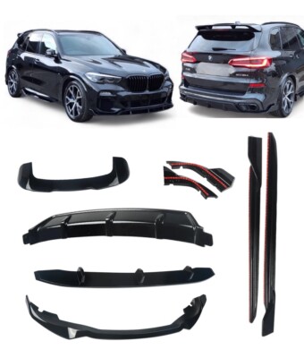 BMW X5 G05 KIT SPLITTER DIFFUSOR SEITENSCHWELLER SPOILER GLANZ SCHWARZ 2018+