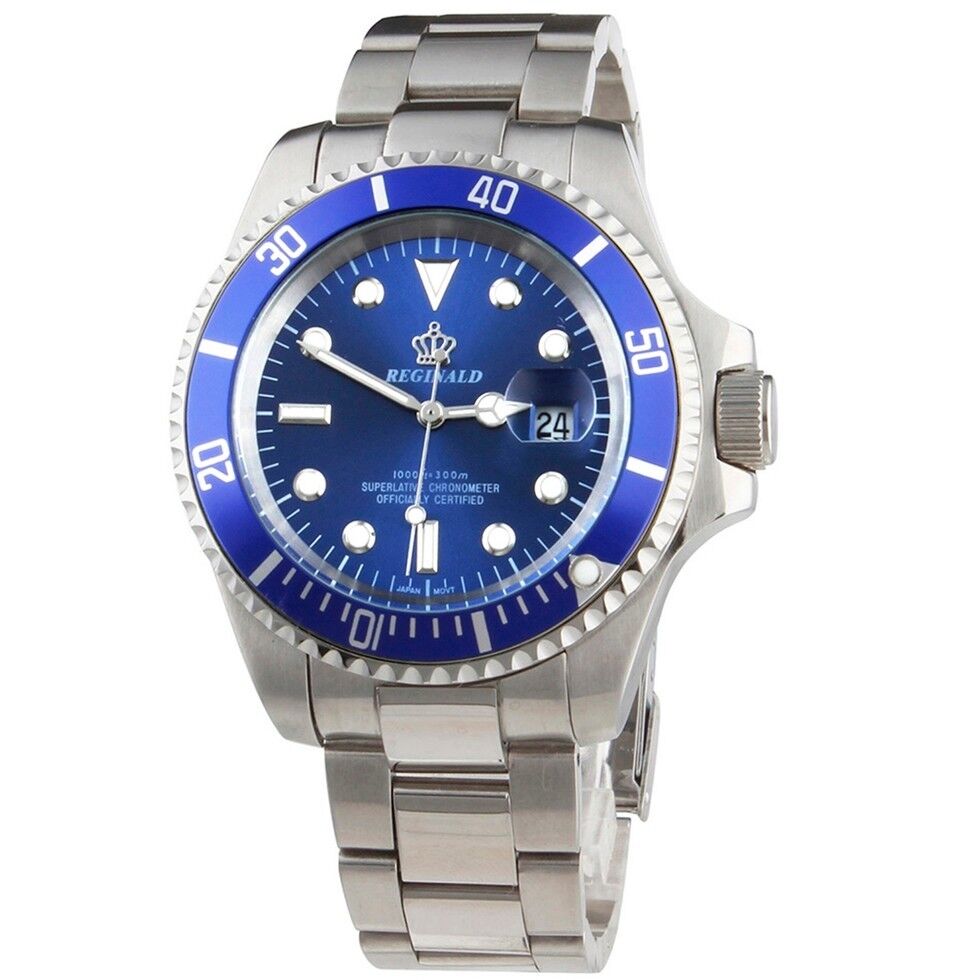 REGINALD SUB DIVER Luxury Watch Homage BLUE Quartz Wristwatch
