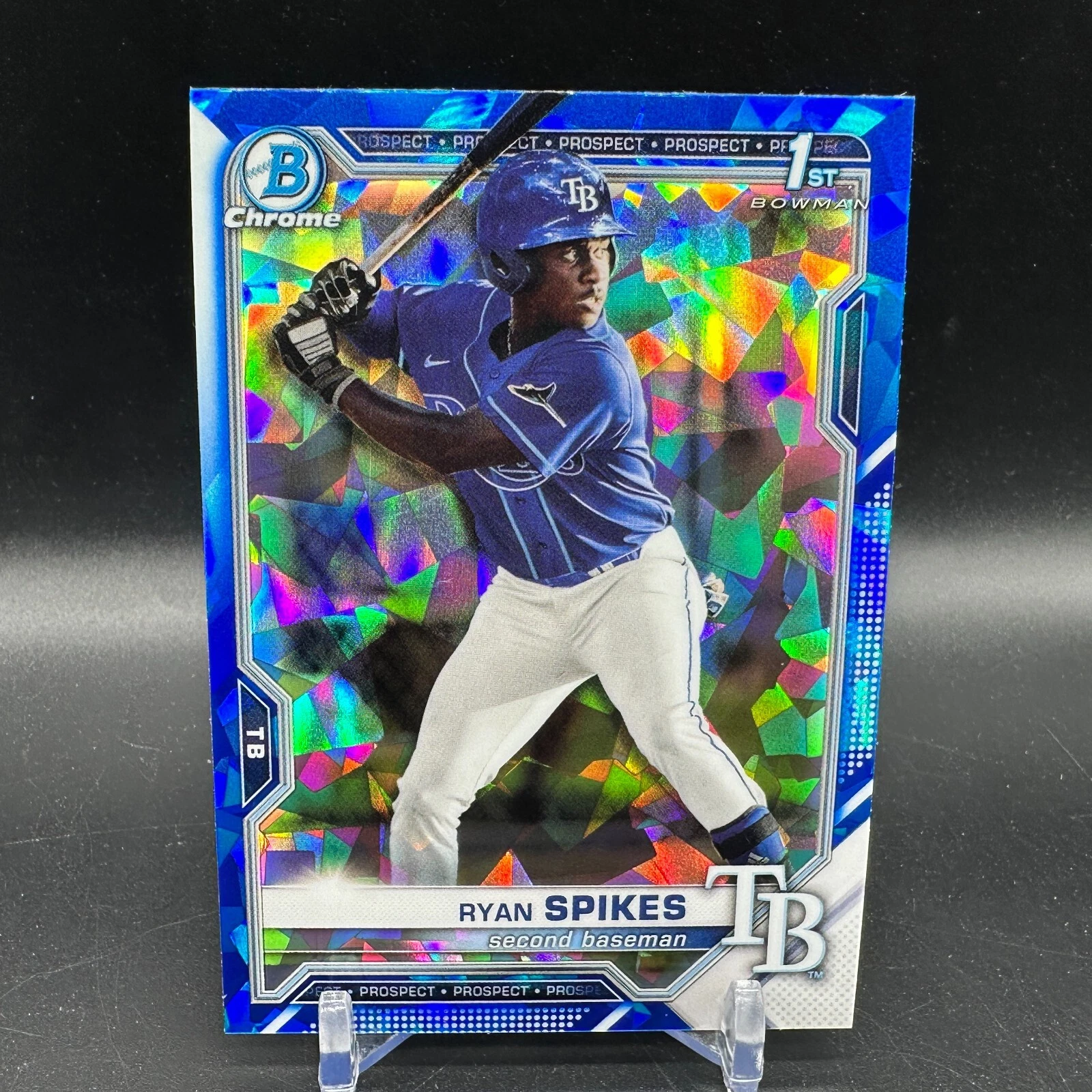 Ryan Spikes Sapphire 1st 2021 Bowman Chrome Draft RC Rookie Prospect Base RAYS