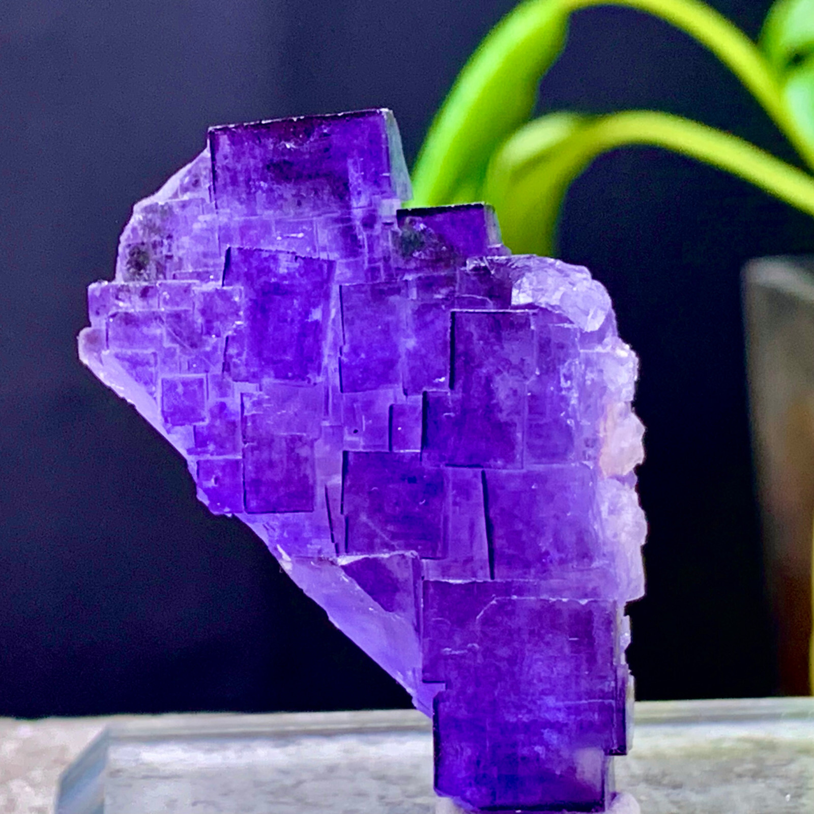 29G Rare Purple Cubic Fluorite Crystal Matrix from Yaogangxian