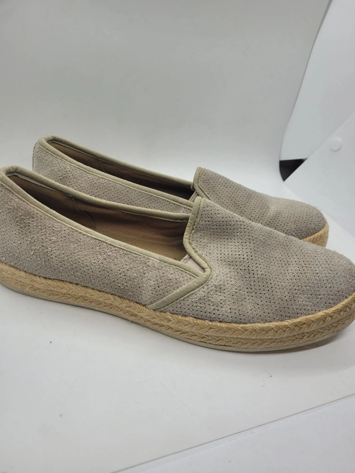 Scarpe slip on Clarks Azella Theoni donna beige scamosciate espadrillas 8 5 COMFORT