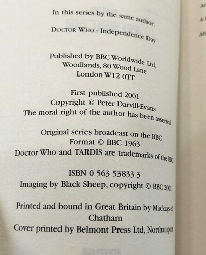 Doctor Who Asylum Peter Darvill-Evans Vintage Paperback Book 2001 - Picture 10 of 10