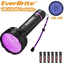 EverBrite Black Light Flashlight 100 LED UV Flashlights 395 nm Ultraviolet Light