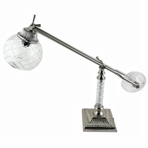Pottery Barn Adjustable Desk Lamp Crystal Nickel Heavy Architect Articulated 20"