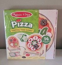 Melissa  Doug Wooden Double Side Pizza Topping Toss New SHIPS FAST 