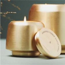 Anthropologie Set of 2 The Gather Candle Ambered Topaz Mini