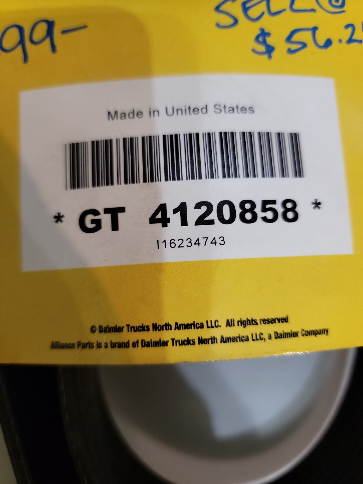 GENUINE ALLIANCE BELT GT 4120858 SERPINTINE BELT 12 RIB MADE IN 