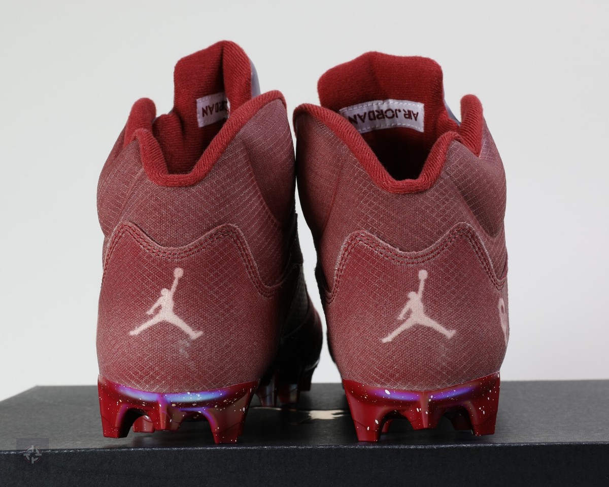 Nike Jordan 5 Alpha Menace Elite Oklahoma PE Football Cleats 