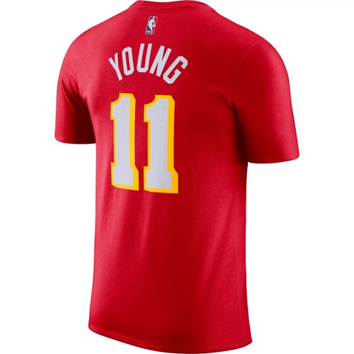 Nike Men's Atlanta Hawks Trae Young #11 Cotton T-Shirt Red Size XXL NWT - Afbeelding 3 van 10