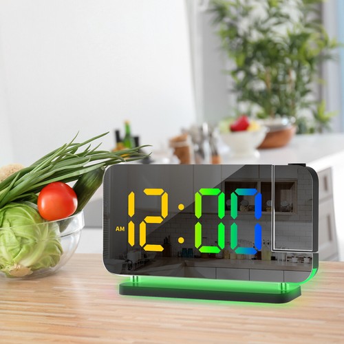 LED Digital Projection Alarm Clock with 180° Rotatable Projector,USB Dual Alarms - Picture 27 of 64