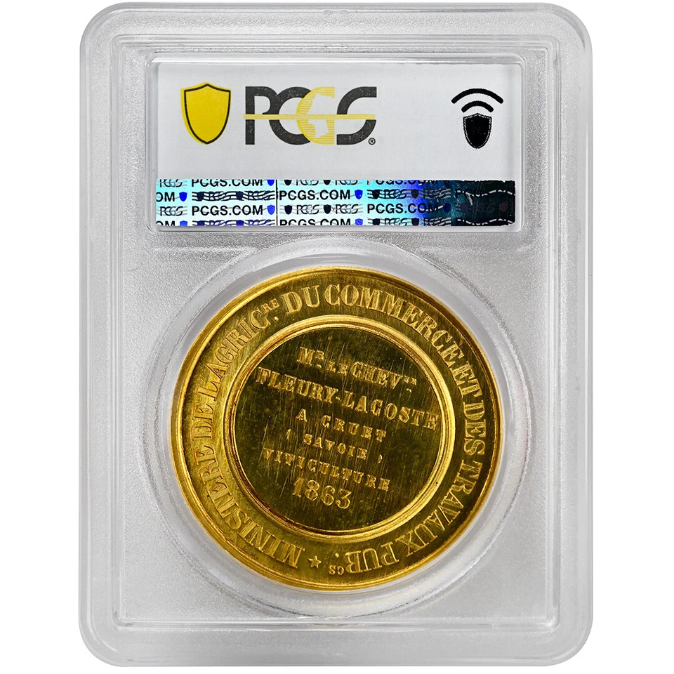 1863 Francia, Medalla Emperador Napoleón III, PCGS SP66 Moneda Rara Foto 4 de 4