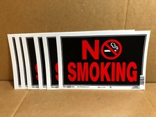 Hillman English Black No Smoking Sign 8 in. H X 12 in. W LOT OF 6x