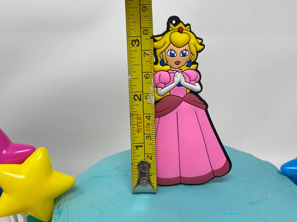 Juego de adorno de pastel de melocotón Mario Princess ~ TOTALMENTE NUEVO Foto 4 de 4