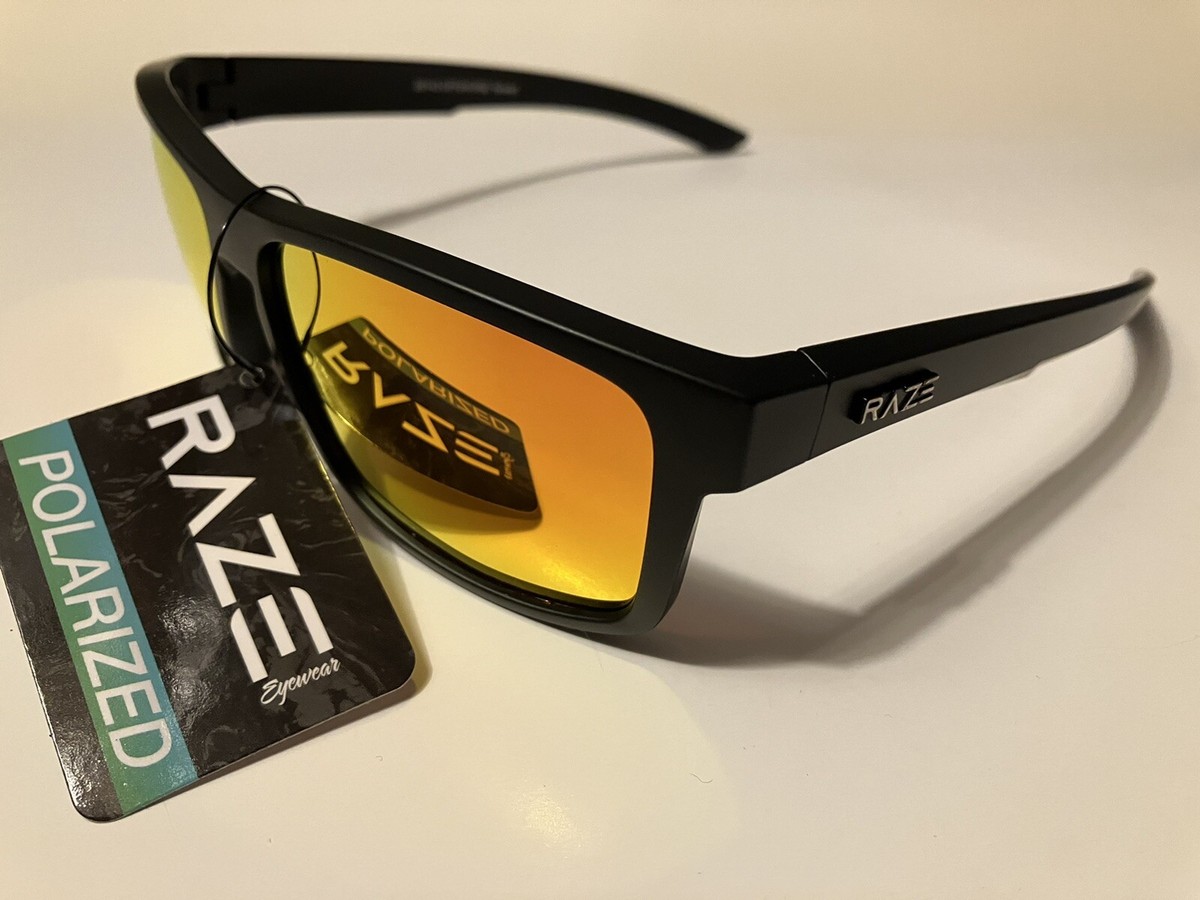 RAZE Eyewear Sunglasses Offshore Polarized Black Frame Mirrored