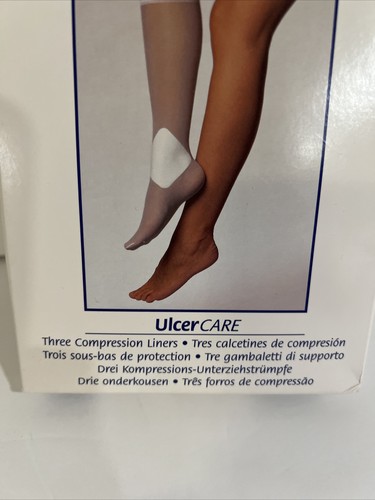 Jobst Ulcer Care Knee High Compression Liners Sz LARGE NEW 3 Pack White #114457 - Picture 4 of 9