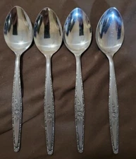 Stylecraft SYF2 T&N Stainless Japan Single Rose 4 Teaspoons Satin Black Accent 