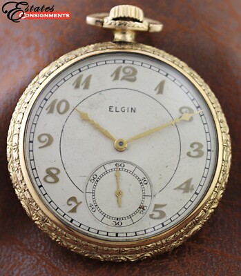 Vintage 1938 Elgin Model Grade 315 Gold Filled Pocket Watch