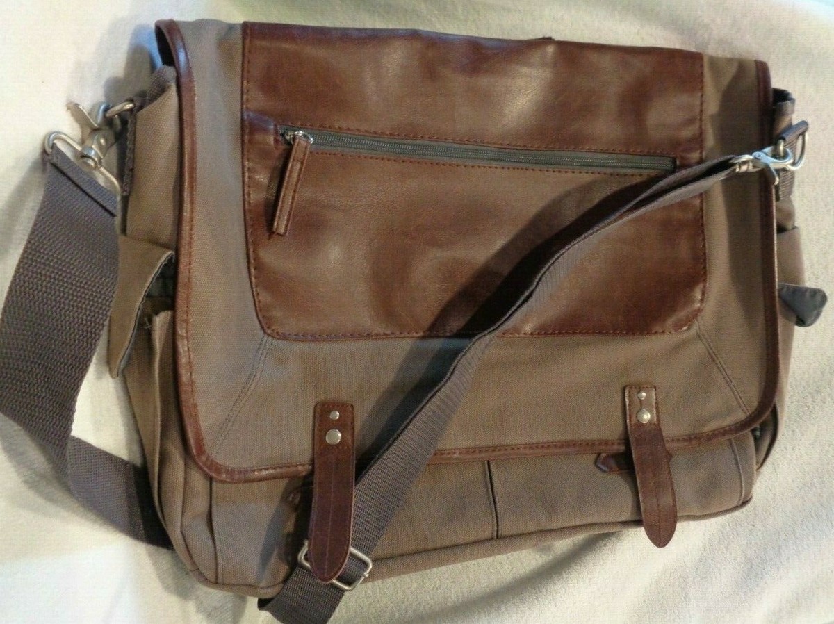 New LEED'S Messenger Bag Brown Vintage Cotton | eBay
