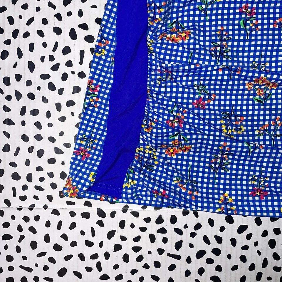 Tankini Bandeau Botánico Lands End Eléctrico Azul Tapa de Natación Reg. 18 522621 Foto 4 de 4