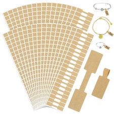 1000 pcs Jewelry Tags, Self Adhesive 6 x 1.2 cm/2.3 x 0.5 in, Kraft Color