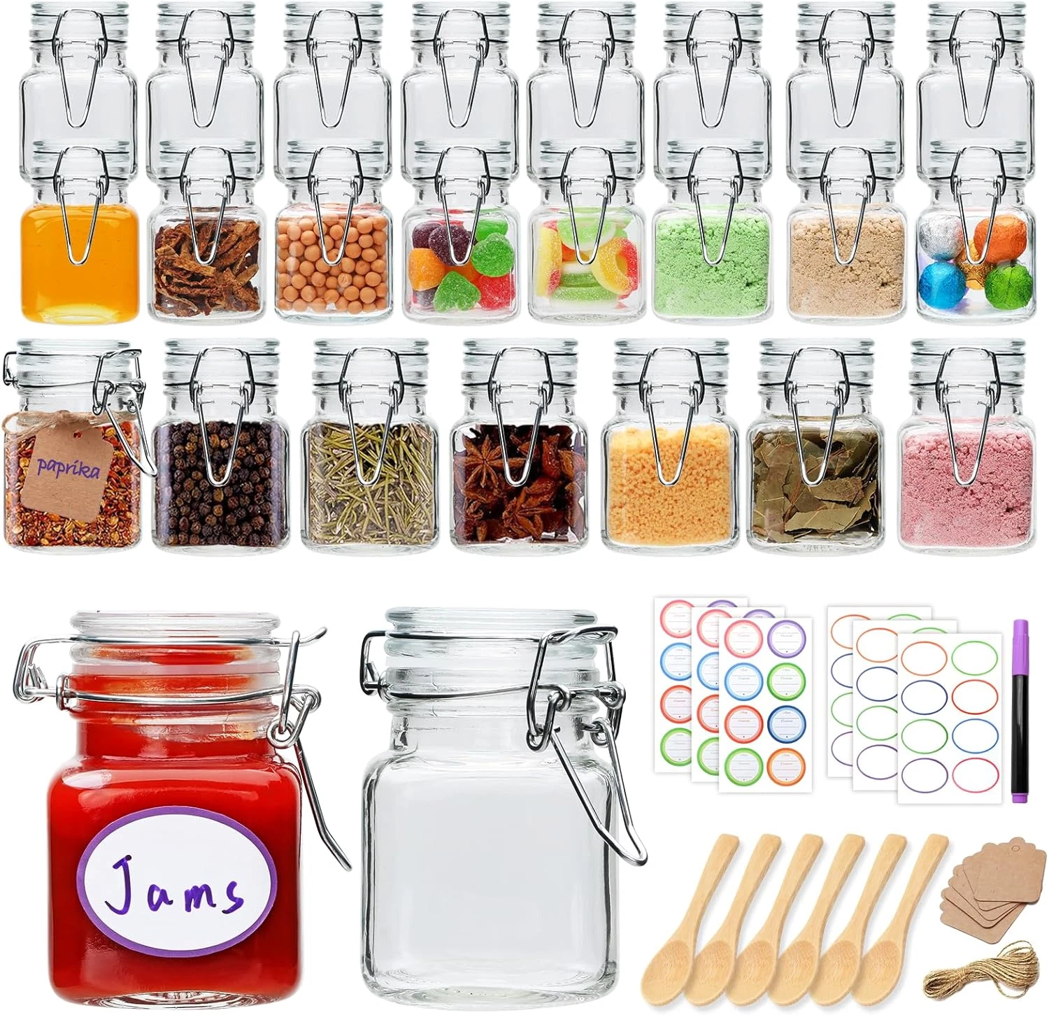 4 Oz Spice Jars with Labels,25 Pack Small Glass Jars with Lids,Small Glass Conta
Opens in a new wind