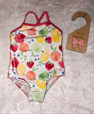Girls One Piece Swimsuit 9-12 Months Multicolour Fruit Print