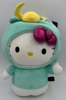 Hello Kitty Plush Stuffed Animal Turquoise Costume Horns Bow Collectible