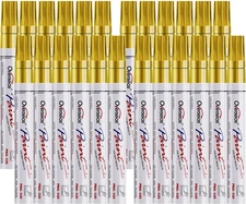 Overseas Gold Paint Pens Permanent Markers 24 Pcs, 1 Count (Pack of 24), 