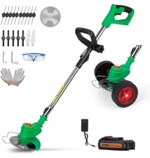 Cordless Electric Weed Lawn Eater Edger Yard Grass String Trimmer Cutter Mower