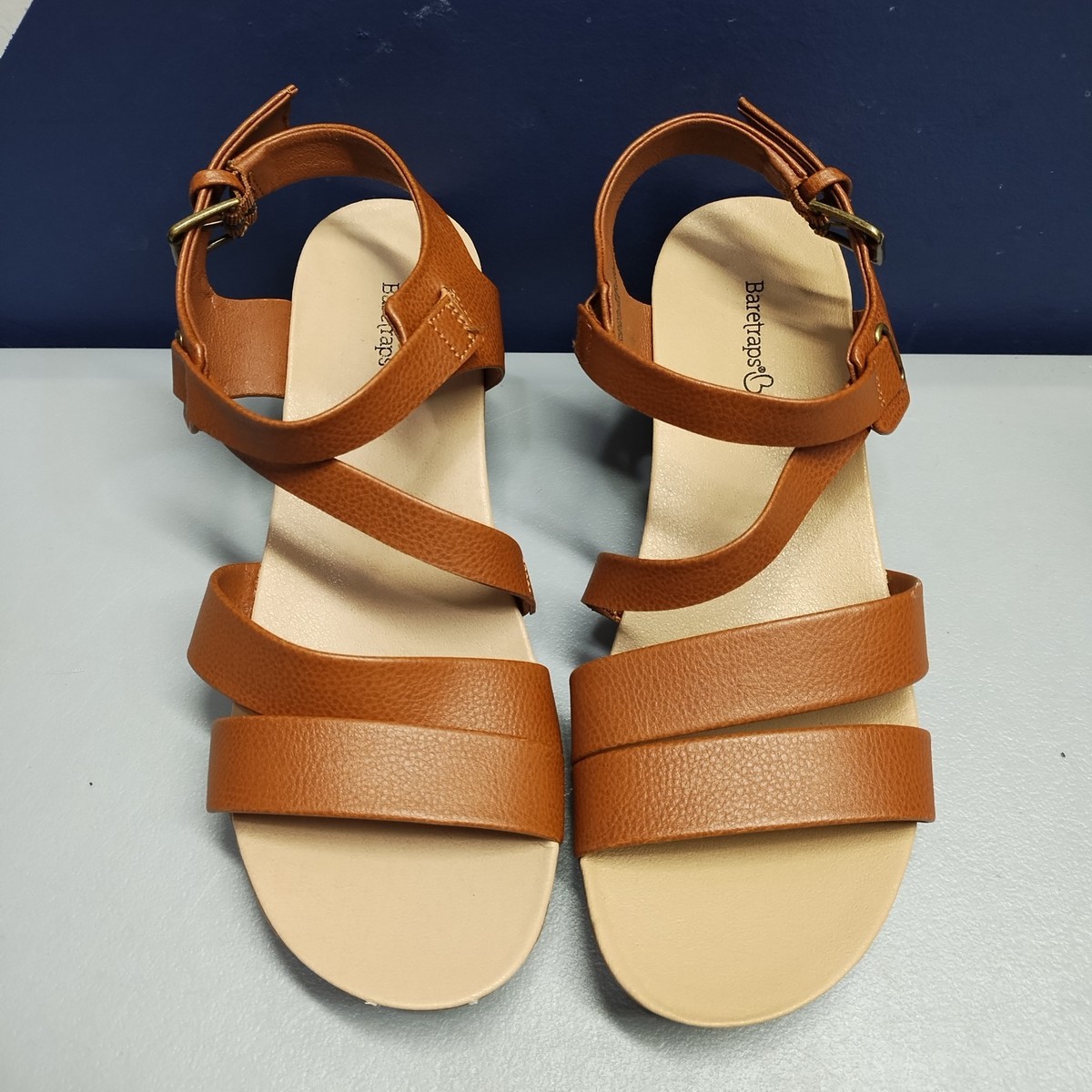 Baretraps Clara Strappy Sandals Womens US Size 9M Brown Comfort Buckle Strap