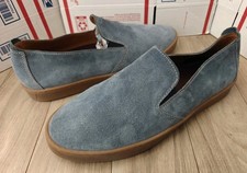 Bruno Magli Bilboa Men's Suede Leather Blue Loafers Size 10.5M Made In Italy