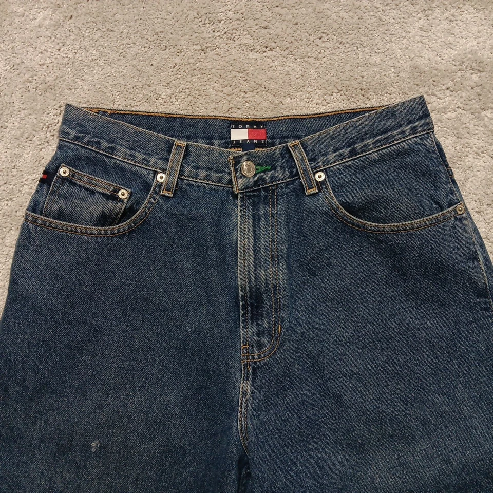 Vintage Tommy Hilfiger Jeans Mens 30x32 Blue Carpenter Y2K Baggy Skater Wide Leg - Image 4 of 4