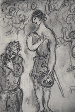 Marc CHAGALL: Die Bibel, David Mit Dem Kopf Von Goliath, Heliogravur, 1960