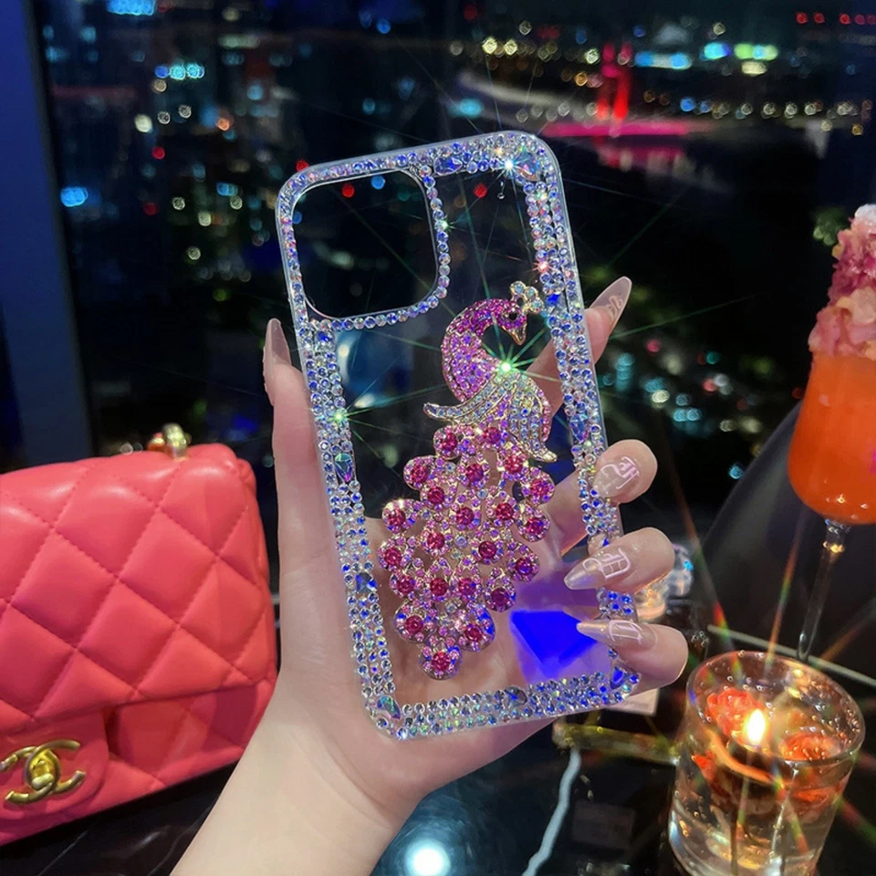 Glitter Handmade Diamonds Crystals Girly Phone Cover for Google Nokia Motorola  - Image 3 of 4