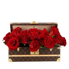 Louis Vuitton Flower Trunk Malle Fleur Classic Monogram Canvas + water tray Gift