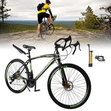 27 speed Road Bike Racing Bicycle 700C 26" Wheels Adult Black + Green