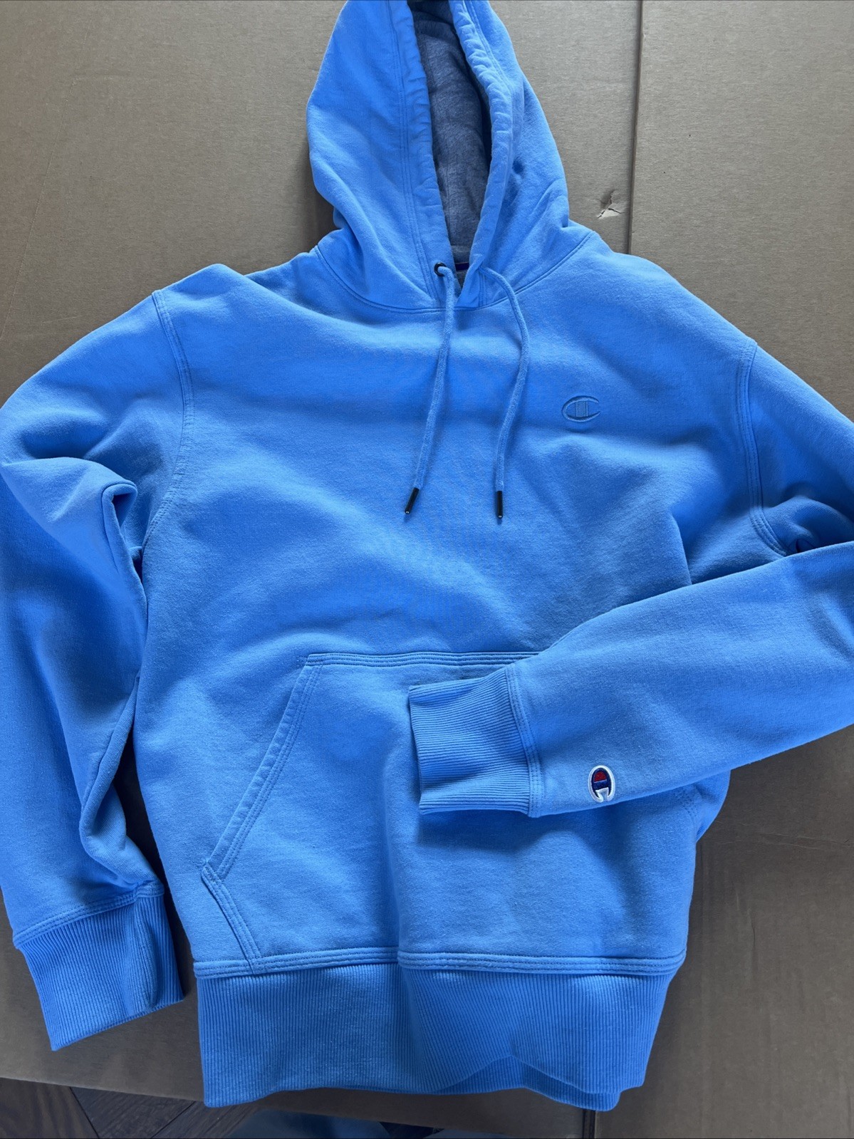 Champion Eco Solid Blue Basic Pullover Hoodie Men… - image 5