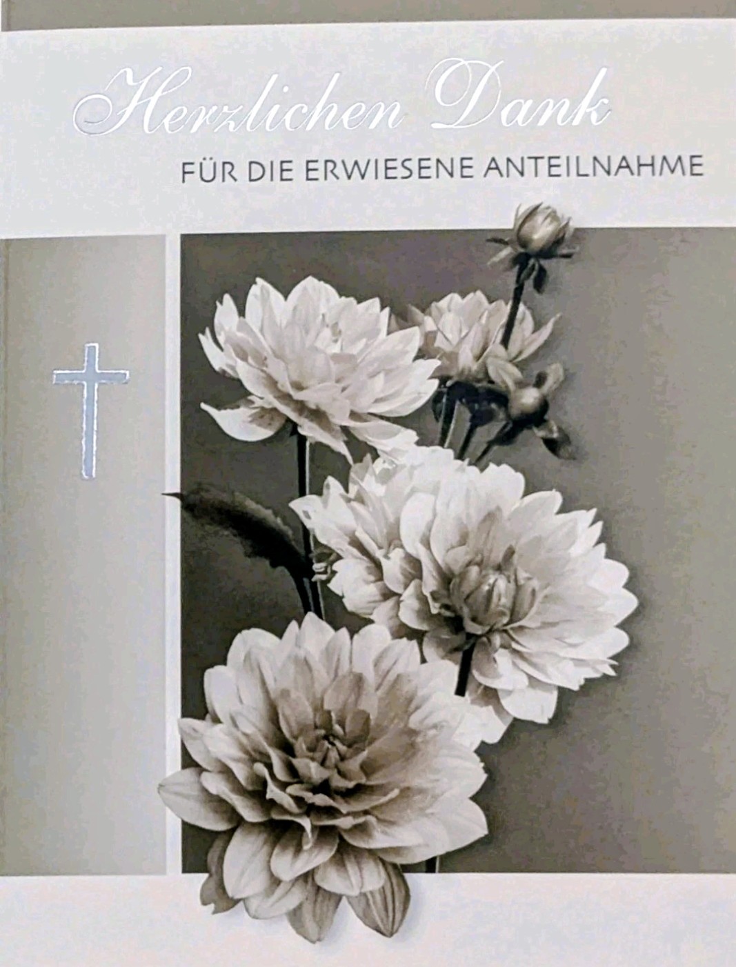 Trauer Danksagungskarten inklusive Umschlag Danksagung Motiv Chrysanthemen