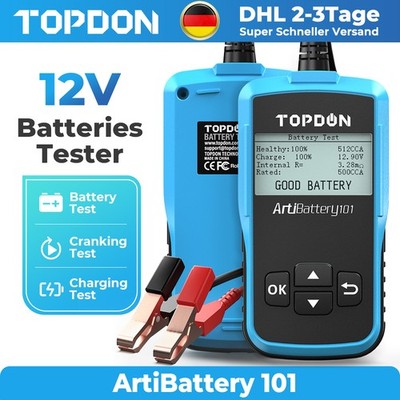 HOT TOPDON AB101 12V Auto Batterietester batterieprüfer Prüfer Testgerät Deutsch