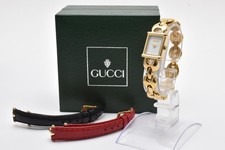 [ EXC+5 w/Box, 2 Belts ] GUCCI 1800L Women's Gold Ladies Change Belt From Japan