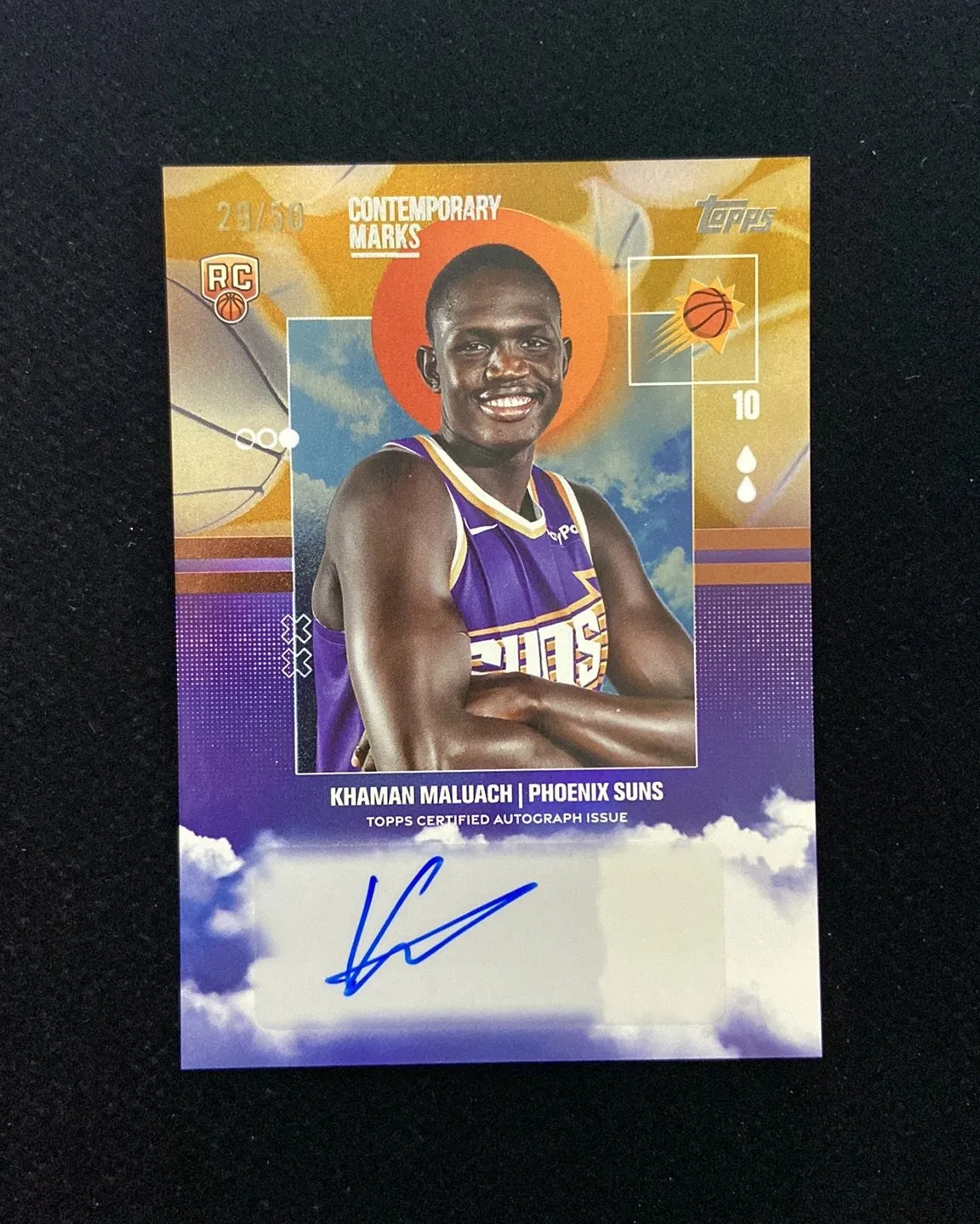 2025-26 Topps Contemporary Marks Gold Khaman Maluach RC Rookie Auto /50 Suns HD