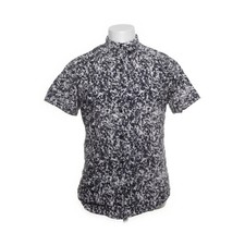 Big Buddha, Kurzarmhemd, Größe: M, Grau/Weiß, Baumwolle, Herren #unH