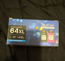 ValueToner 64XL Compatible Inkjet Ink Cartridges Set Black  Tri-Color For HP