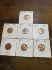Lot of 50 US Wheat Cent Pennies-- Mostly 1940s, plus 1917, 1930s, 1950s As Shown