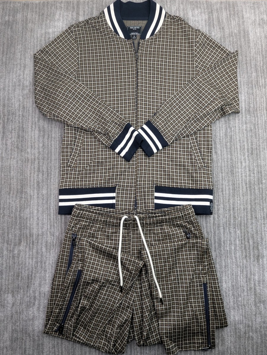 TODD SNYDER ハウンドトゥースチェック　リネンジャケット 38R Italian Wool Walking Jacket in Brown