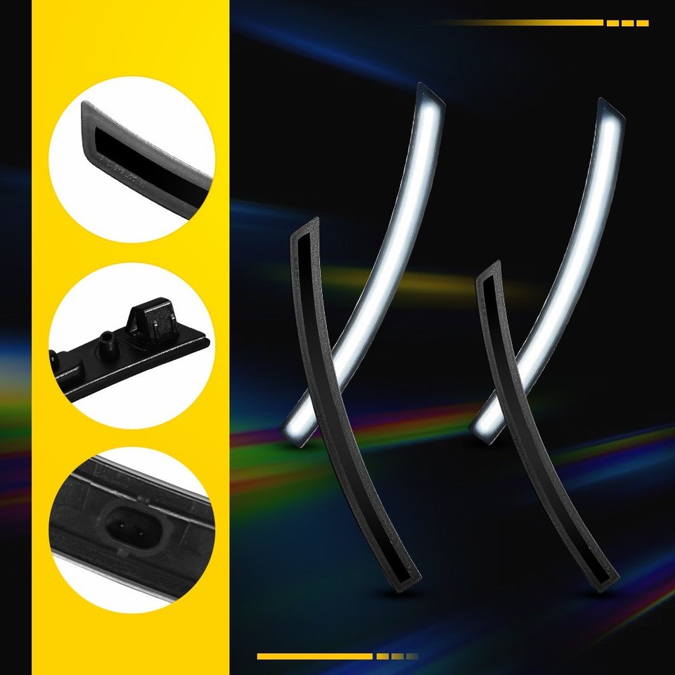 Front&Rear LED Side Marker Light For Chevy Corvette C7 2014 2019 Signal Lamp - A