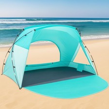 Beach Tent Portable Sun Shelter 3 Person W/ UPF 50 UV Protection Easy Setup
